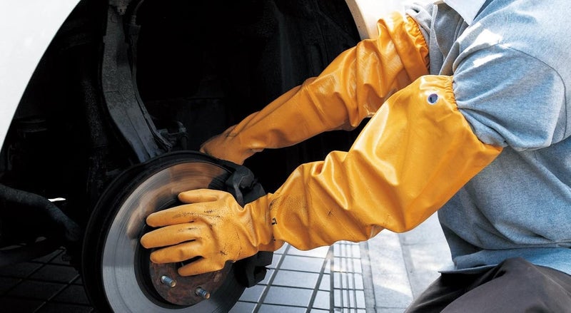 SHOWA Atlas 772 Double Nitrile Coated Full-Arm Chemical Resistant Safety Glove with Cotton/Poly Liner, 20 Mil Thick, 26" Length, X-Large (12 Pair) - Image 4